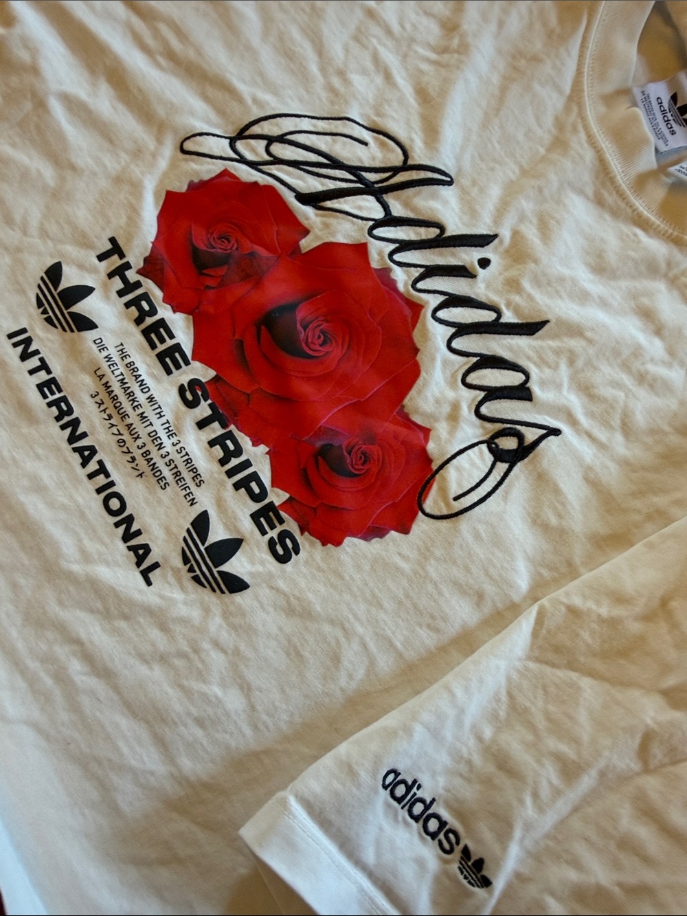 adidas Women’s White Short-Sleeve Crop Tee Limited Edition - Picture 4 of 4